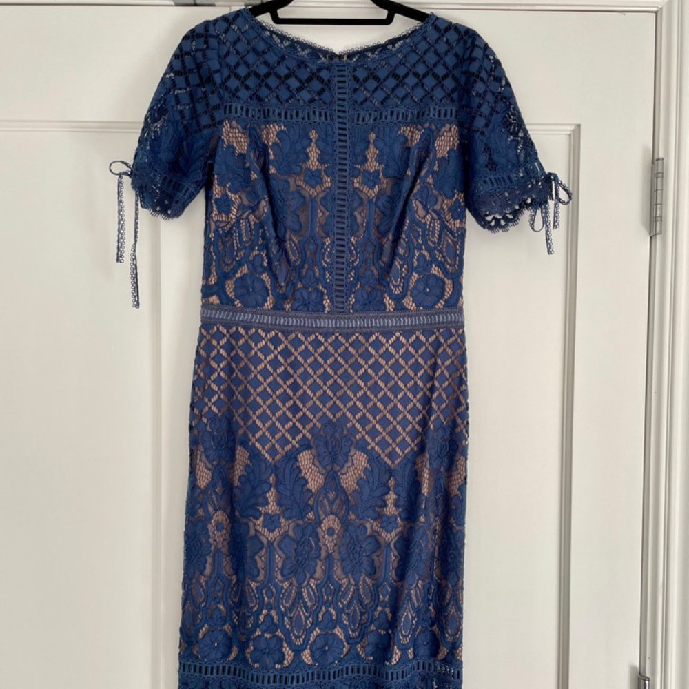 Blue Lace Cocktail Dress